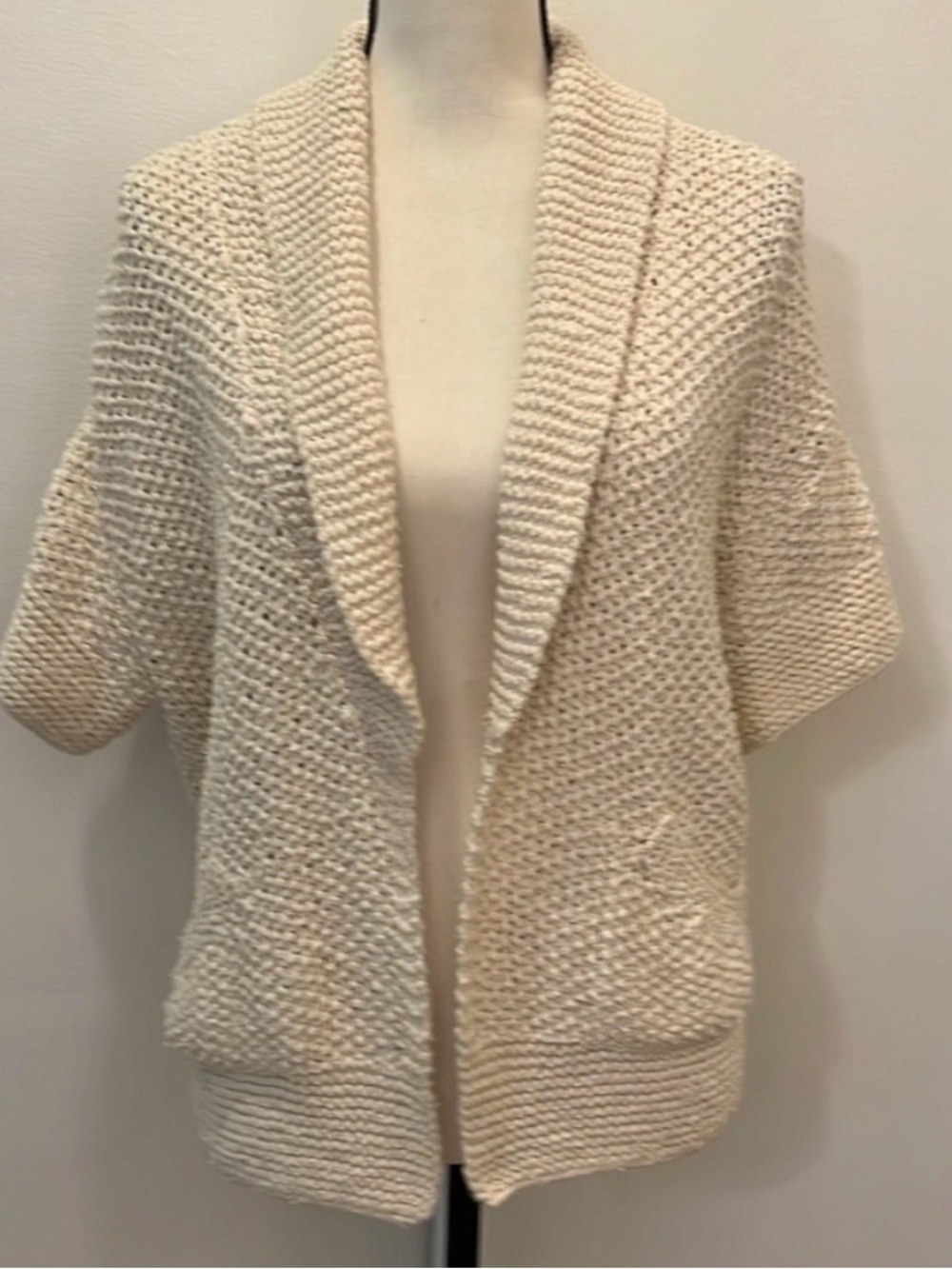 Calypso St. Barth Cream Open-Front Knit Cardigan